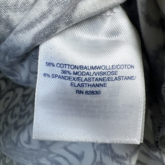 Lands’ End Floral Faux Wrap Shirt small Petite Soft Stretch boho long sleeve - Picture 8 of 12